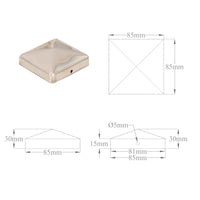 Tappi per Pali a Piramide 6 pz in Acciaio Inox 81x81 mm