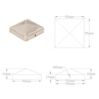 Tappi per Pali a Piramide 6 pz in Acciaio Inox 91x91 mm