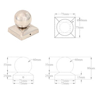 Tappi per Pali 6 pz Estremità a Globo in Acciaio Inox 71x71 mm 145493