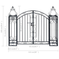 Cancello Ornamentale da Giardino Ferro Battuto 22x20,5x100 cm 49419