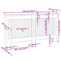 Copertura per Radiatore Antracite 152x19x81 cm in MDF cod mxl 77786