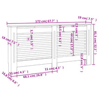 Copertura per Radiatore Nera 172x19x81 cm in MDF cod mxl 62538