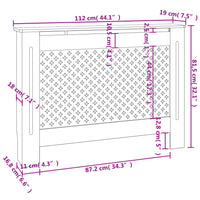 Copertura per Radiatore Antracite 112x19x81 cm in MDF cod mxl 65461