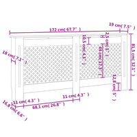 Copertura per Radiatore Nera 172x19x81 cm in MDF cod mxl 72231