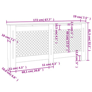 Copertura per Radiatore Nera 172x19x81 cm in MDF cod mxl 72231