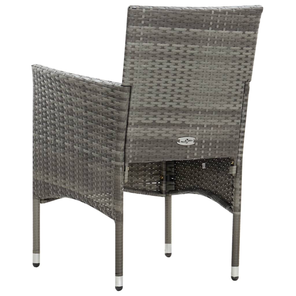 Set Divani da Giardino 4 pz con Cuscini in Polyrattan Grigio cod mxl 43315