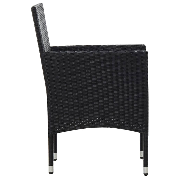 Set Divani da Giardino 4 pz con Cuscini in Polyrattan Nero cod mxl 41212