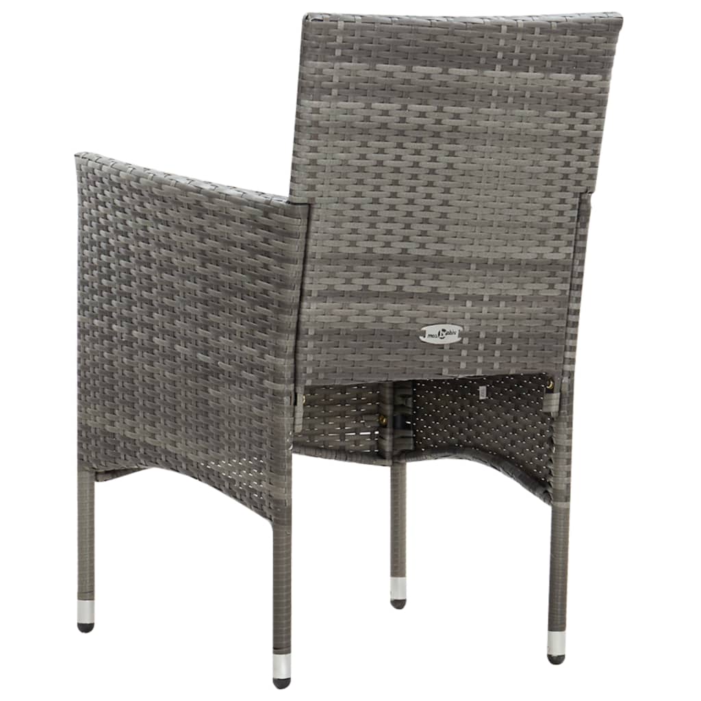 Set Divani da Giardino 4 pz con Cuscini in Polyrattan Grigio cod mxl 39505