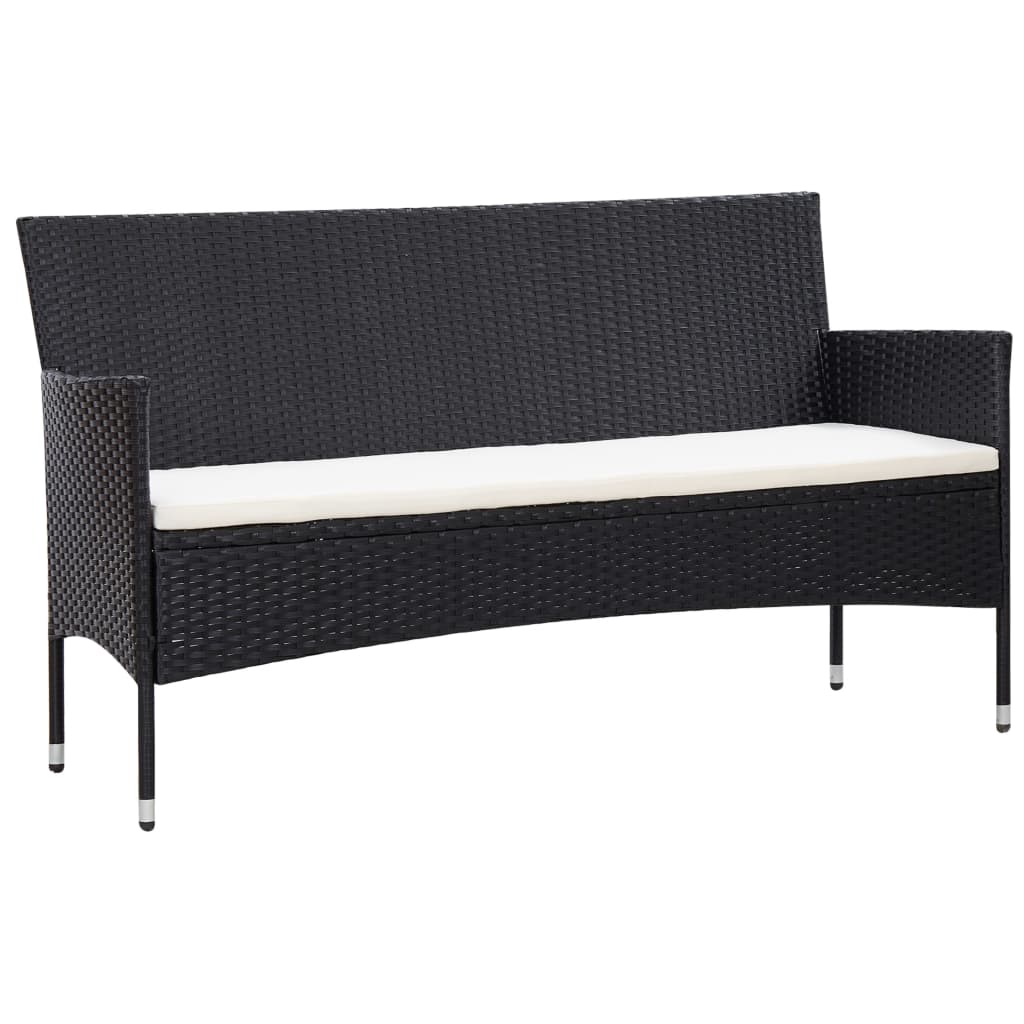 Set Divani da Giardino 5 pz con Cuscini in Polyrattan Nero cod mxl 35127