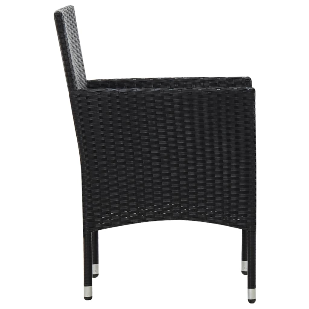 Set Divani da Giardino 5 pz con Cuscini in Polyrattan Nero cod mxl 35127