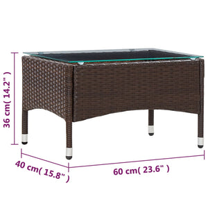 Tavolino da Caffè Marrone 60x40x36 cm in Polyrattan cod mxl 34437