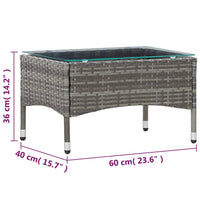 Tavolino da Caffè Grigio 60x40x36 cm in Polyrattan 45908