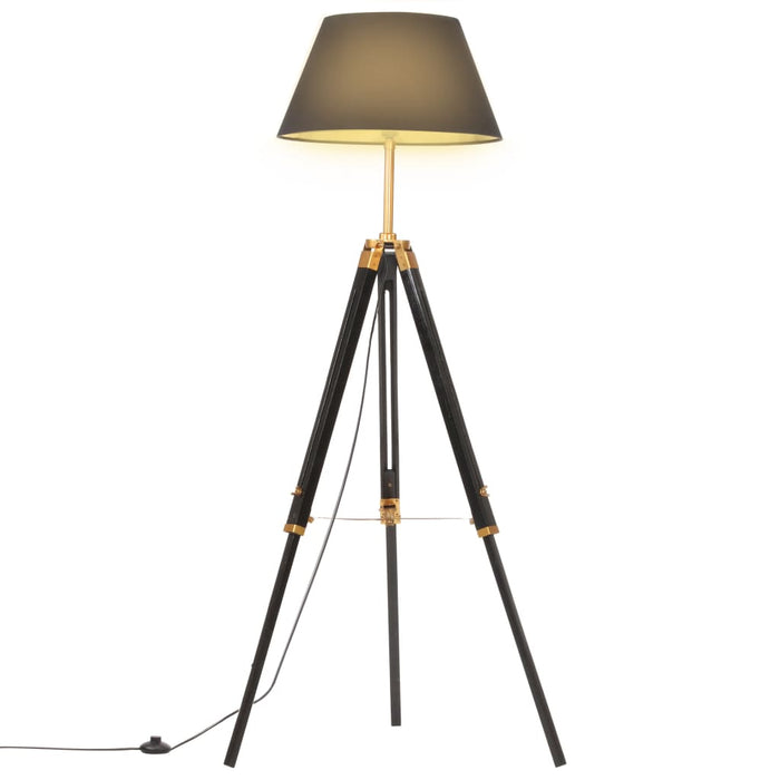 Lampada a Treppiede Nero e Oro in Massello di Teak 141 cm 288076