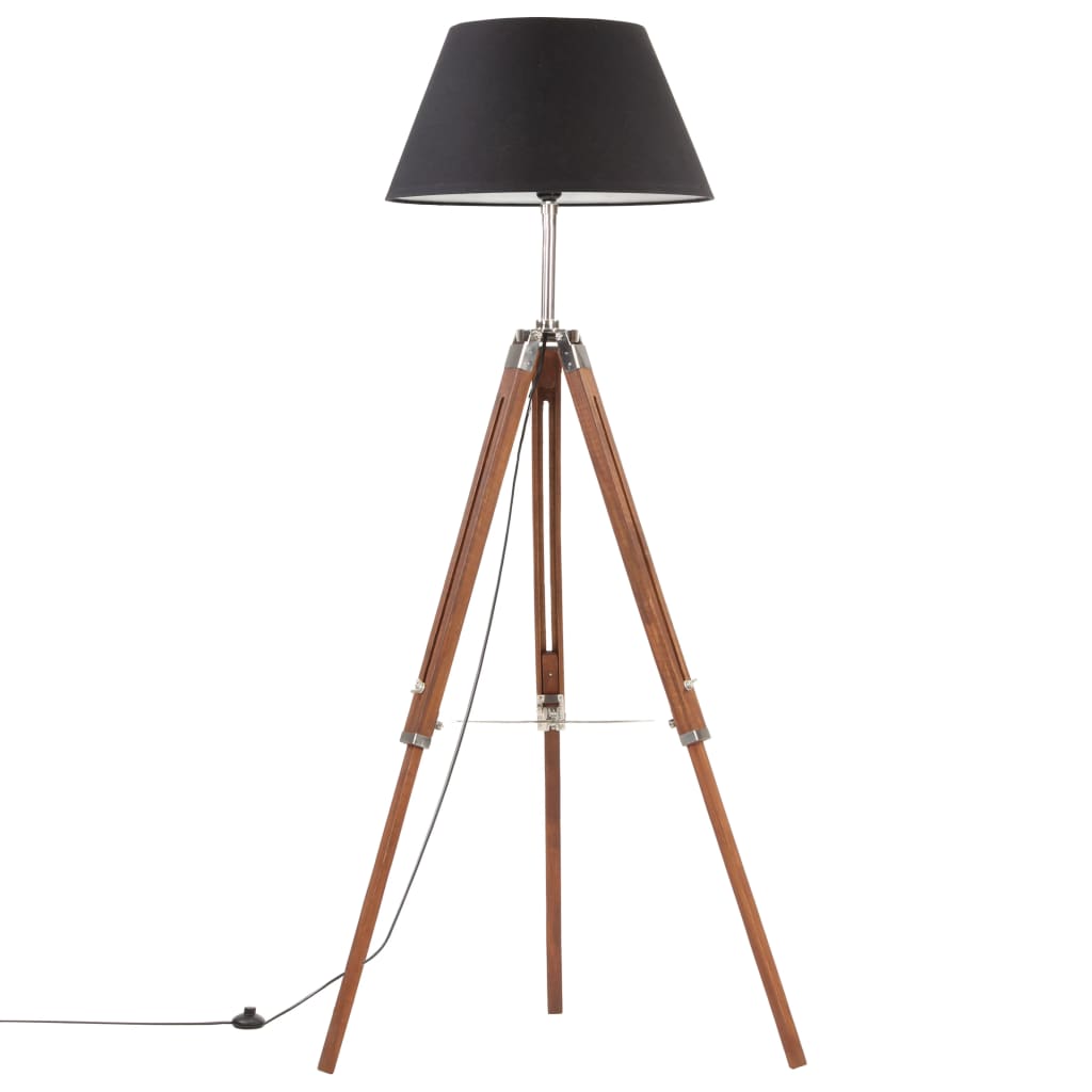 Lampada a Treppiede Marrone e Nero in Legno di Teak 141 cmcod mxl 81696