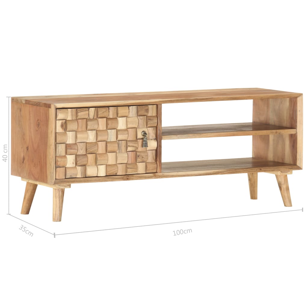 Mobile Porta TV 100x35x40 cm in Legno Massello di Acacia  cod mxl 25374