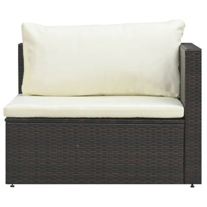 Set Divani da Giardino 5 pz con Cuscini in Polyrattan Marrone