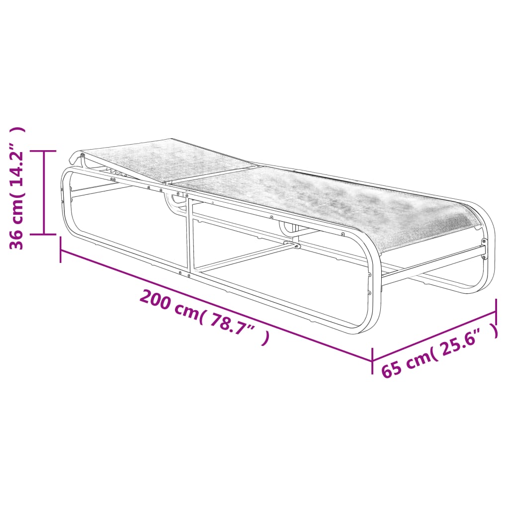 Lettini Prendisole 2 pz con Tavolo in Textilene e Alluminio