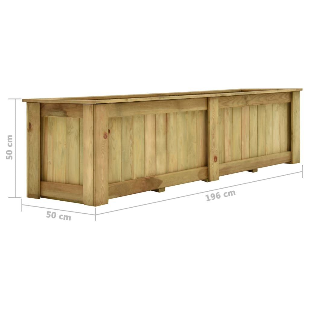 Fioriera Rialzata 196x50x50 cm in Legno di Pino Impregnato cod mxl 67407