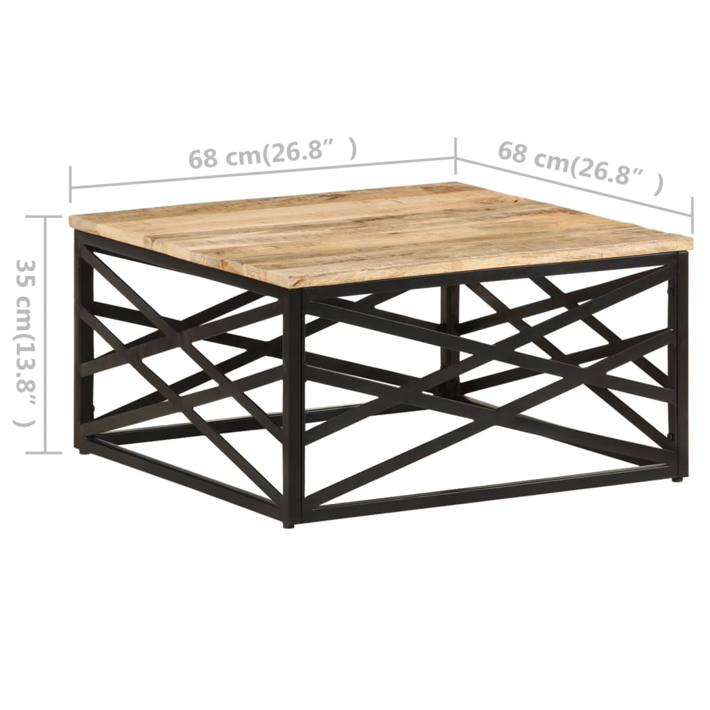 Tavolino da Caffè 68x68x35 cm in Legno Massello di Mango 287364