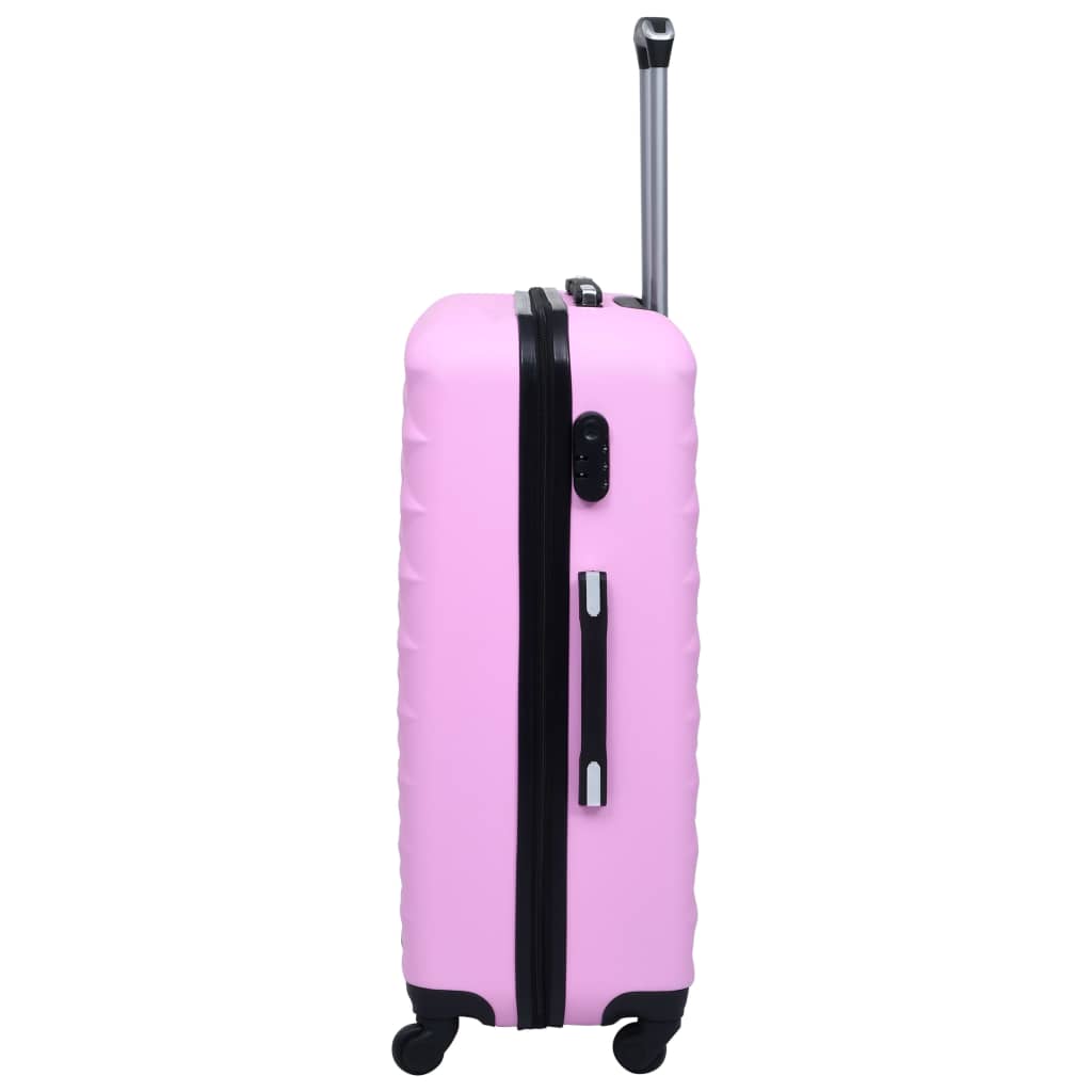 Set Valigie Trolley a Custodia Rigida 3 pz Rosa in ABS