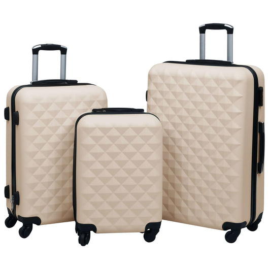 Set Valigie Trolley a Custodia Rigida 3 pz Oro in ABS 92416