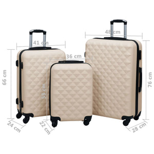 Set Valigie Trolley a Custodia Rigida 3 pz Oro in ABS cod mxl 44723