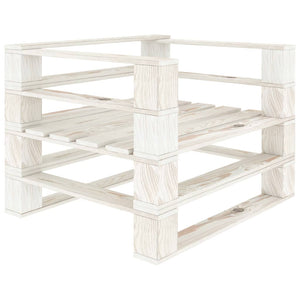 Poltrona da Giardino su Pallet in Legno Bianco 49332