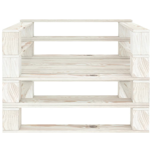 Poltrona da Giardino su Pallet in Legno Bianco 49332