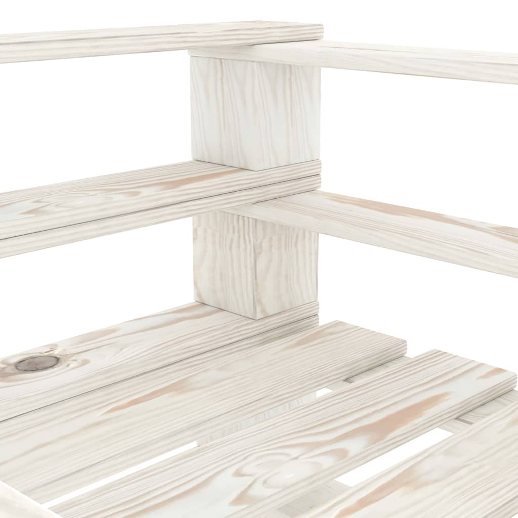 Poltrona da Giardino su Pallet in Legno Bianco 49332