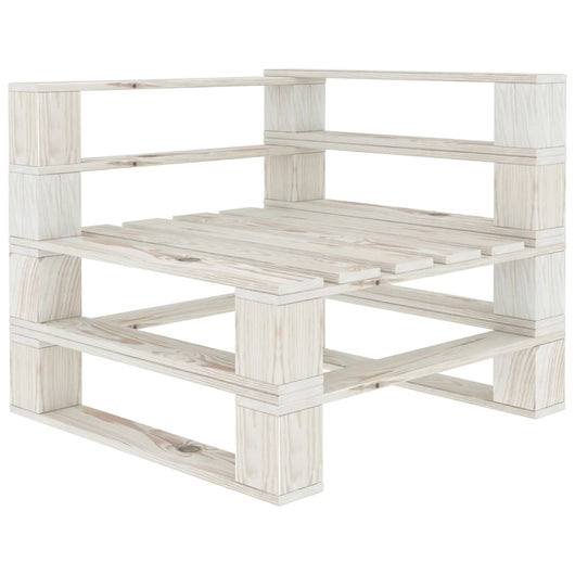 Divano da Giardino ad Angolo in Pallet in Legno Bianco cod mxl 45716