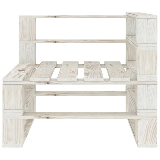 Divano da Giardino ad Angolo in Pallet in Legno Bianco cod mxl 45716