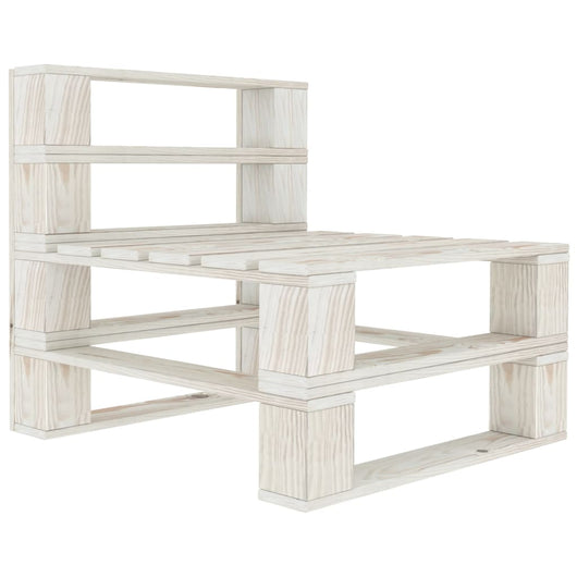 Divano Centrale da Giardino in Pallet in Legno Bianco cod mxl 45715