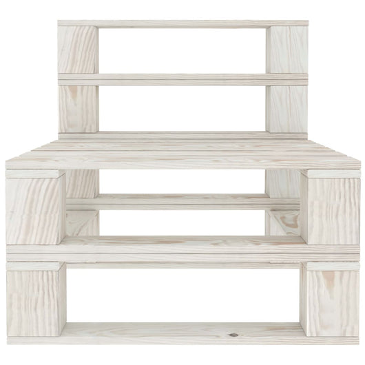 Divano Centrale da Giardino in Pallet in Legno Bianco cod mxl 45715