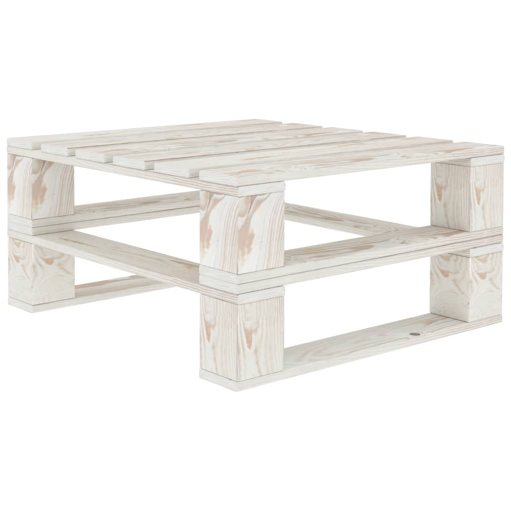 Tavolo da Giardino in Pallet Bianco in Legno 49335