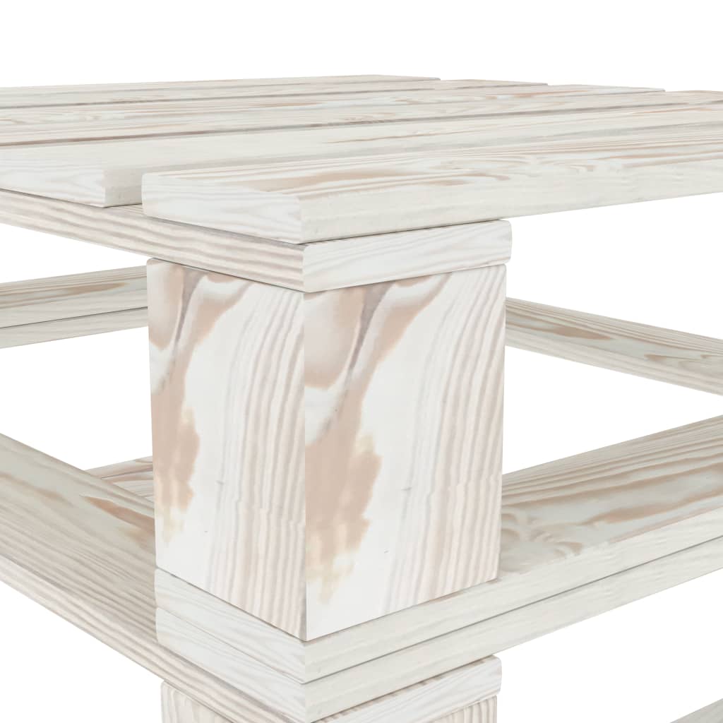 Tavolo da Giardino in Pallet Bianco in Legno 49335