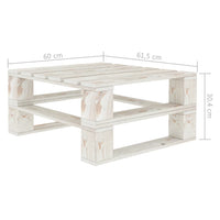 Tavolo da Giardino in Pallet Bianco in Legno 49335