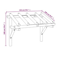 Tettoia per Porta d'Ingresso 150x100x100 cm in Legno di Pino 49452