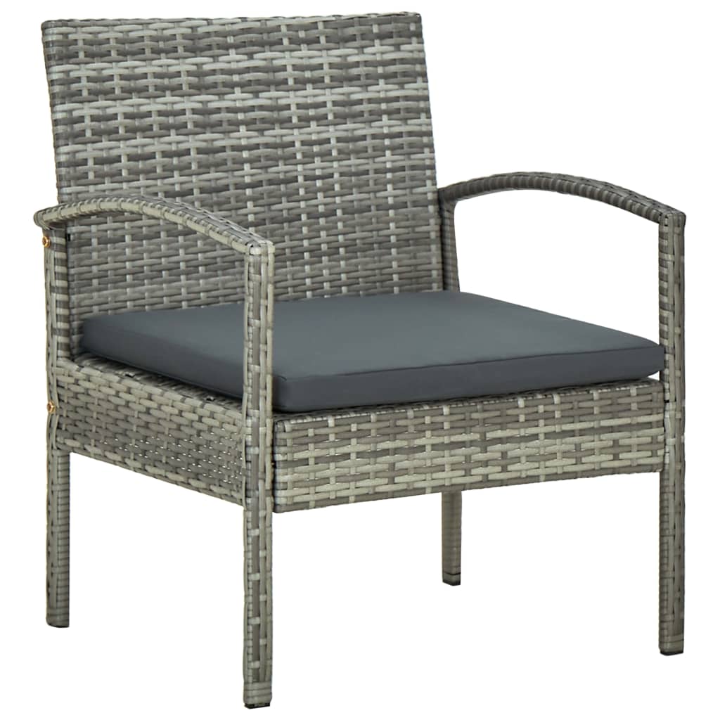 Set Divani da Giardino 5pz con Cuscini in Polyrattan Grigio 45790