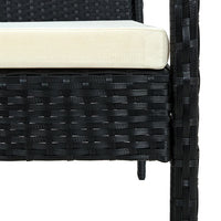 Sedia da Giardino con Cuscino in Polyrattan Nero cod mxl 18589