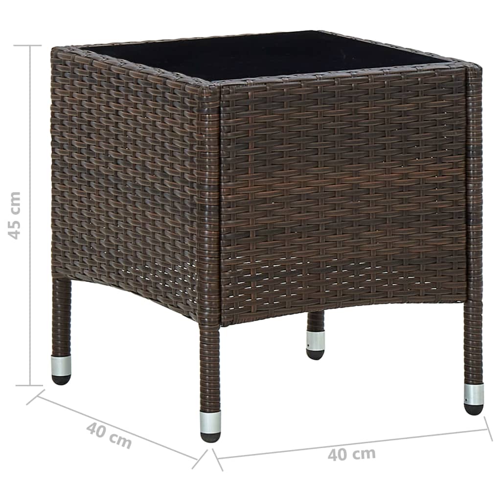 Tavolo da Giardino Marrone 40x40x45 cm in Polyrattan cod mxl 34193