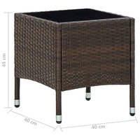 Tavolo da Giardino Marrone 40x40x45 cm in Polyrattan 45900