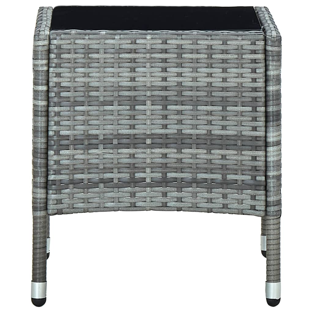 Tavolo da Giardino Grigio 40x40x45 cm in Polyrattan 45902