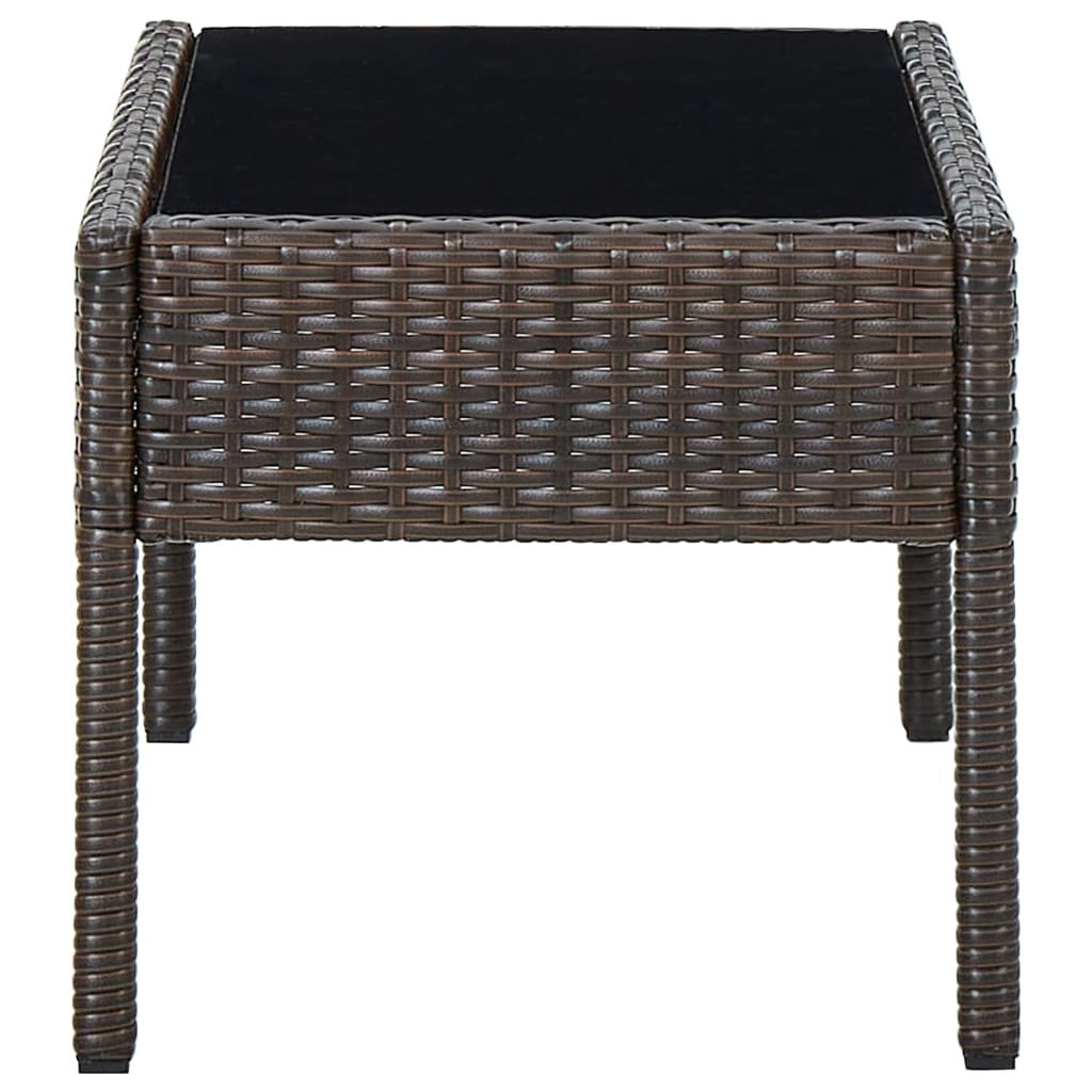 Tavolo da Giardino Marrone 75x40x37 cm in Polyrattan 45903