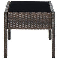 Tavolo da Giardino Marrone 75x40x37 cm in Polyrattan 45903