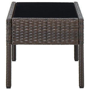 Tavolo da Giardino Marrone 75x40x37 cm in Polyrattan 45903