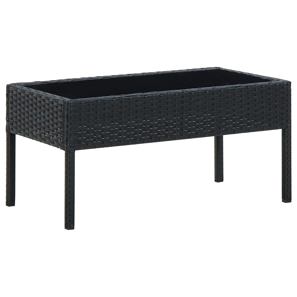 Tavolo da Giardino Nero 75x40x37 cm in Polyrattan cod mxl 34265