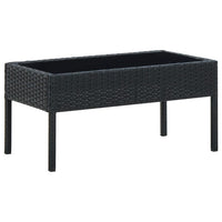 Tavolo da Giardino Nero 75x40x37 cm in Polyrattan cod mxl 34265