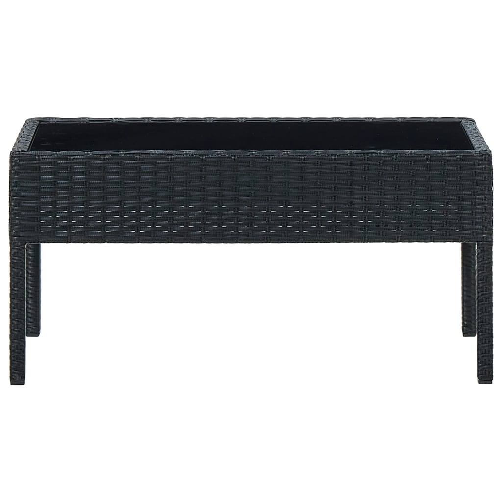 Tavolo da Giardino Nero 75x40x37 cm in Polyrattan cod mxl 34265