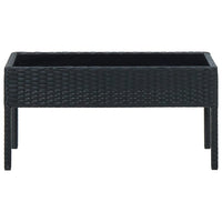 Tavolo da Giardino Nero 75x40x37 cm in Polyrattan cod mxl 34265