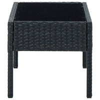 Tavolo da Giardino Nero 75x40x37 cm in Polyrattan cod mxl 34265